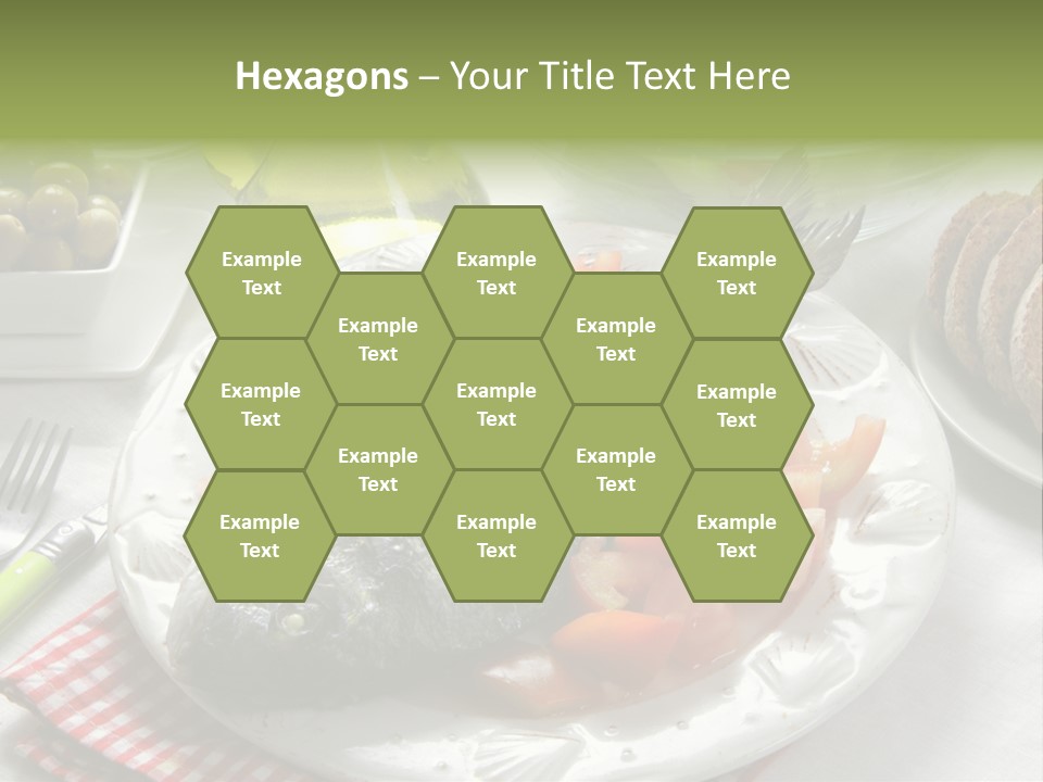 A Fish On A Plate Next To A Salad And Bread PowerPoint Template