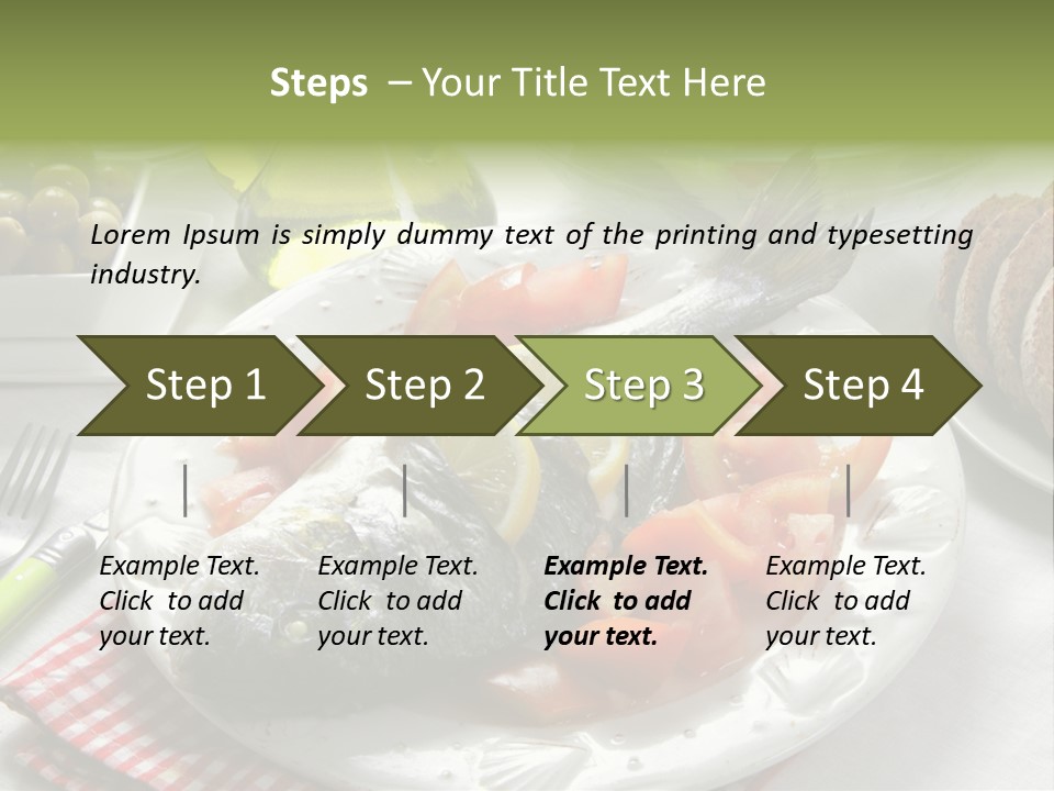A Fish On A Plate Next To A Salad And Bread PowerPoint Template