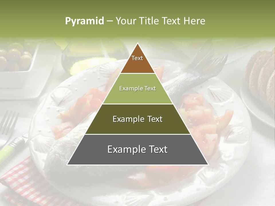 A Fish On A Plate Next To A Salad And Bread PowerPoint Template