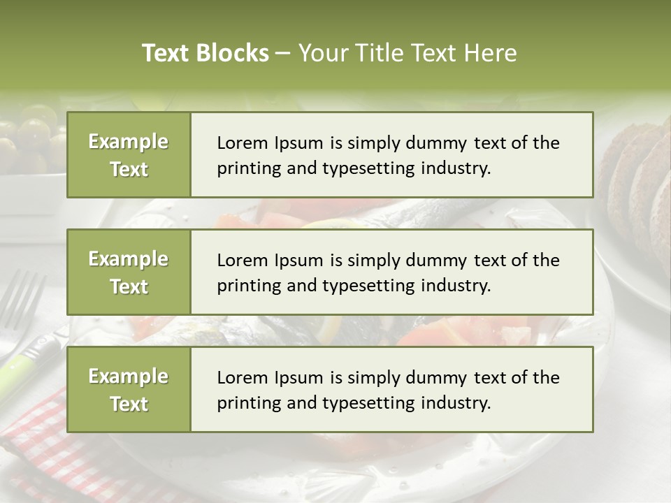 A Fish On A Plate Next To A Salad And Bread PowerPoint Template