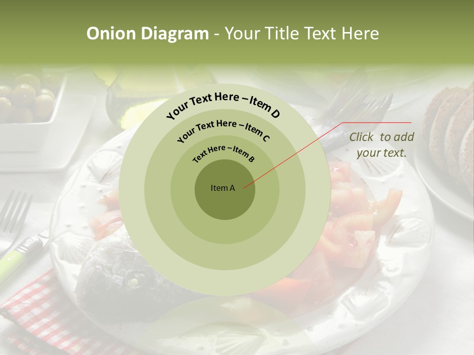 A Fish On A Plate Next To A Salad And Bread PowerPoint Template