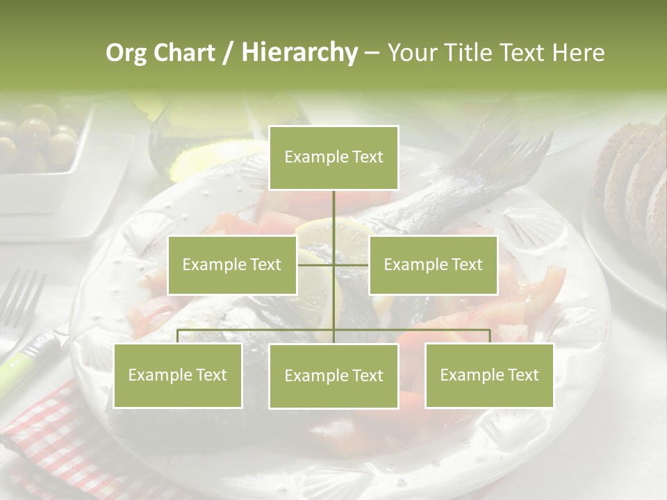 A Fish On A Plate Next To A Salad And Bread PowerPoint Template