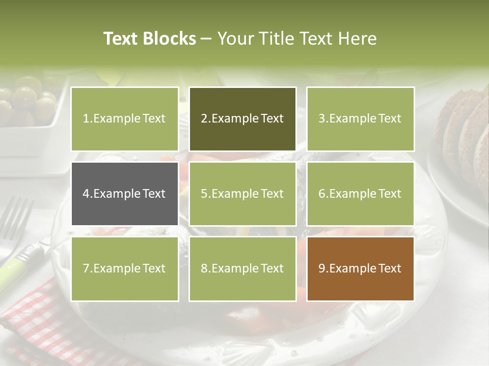 A Fish On A Plate Next To A Salad And Bread PowerPoint Template