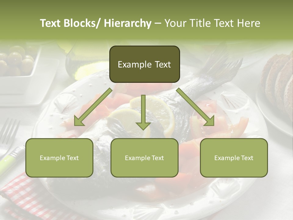 A Fish On A Plate Next To A Salad And Bread PowerPoint Template
