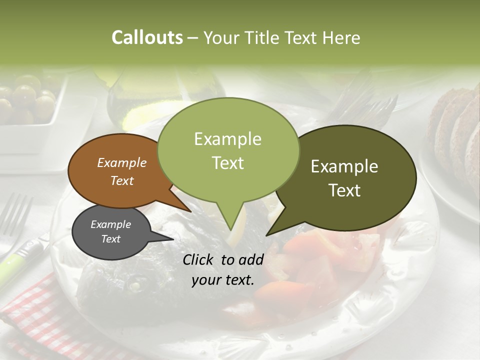 A Fish On A Plate Next To A Salad And Bread PowerPoint Template