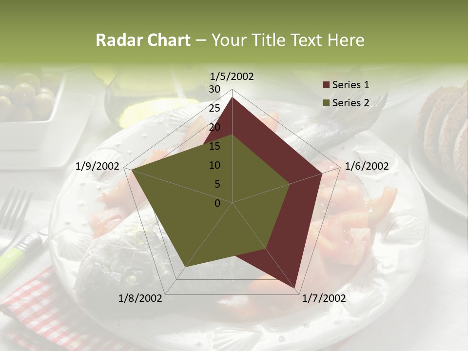 A Fish On A Plate Next To A Salad And Bread PowerPoint Template