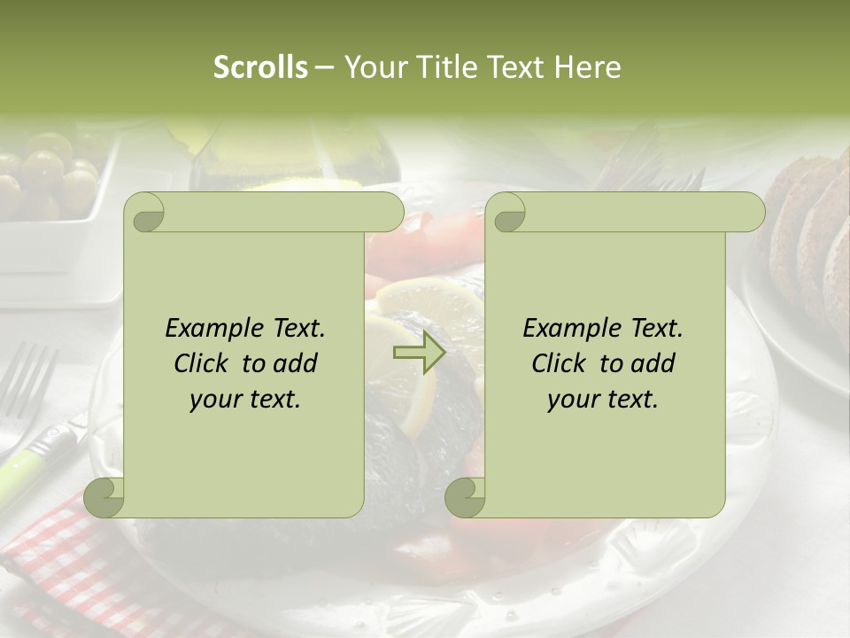 A Fish On A Plate Next To A Salad And Bread PowerPoint Template