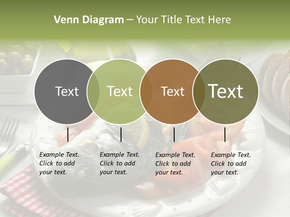 A Fish On A Plate Next To A Salad And Bread PowerPoint Template