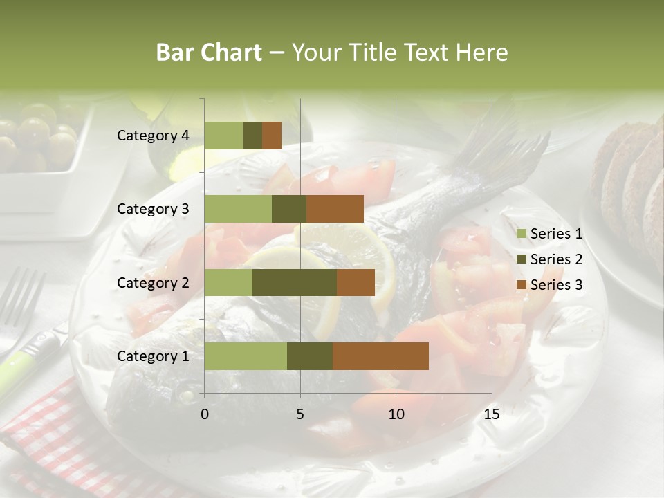 A Fish On A Plate Next To A Salad And Bread PowerPoint Template