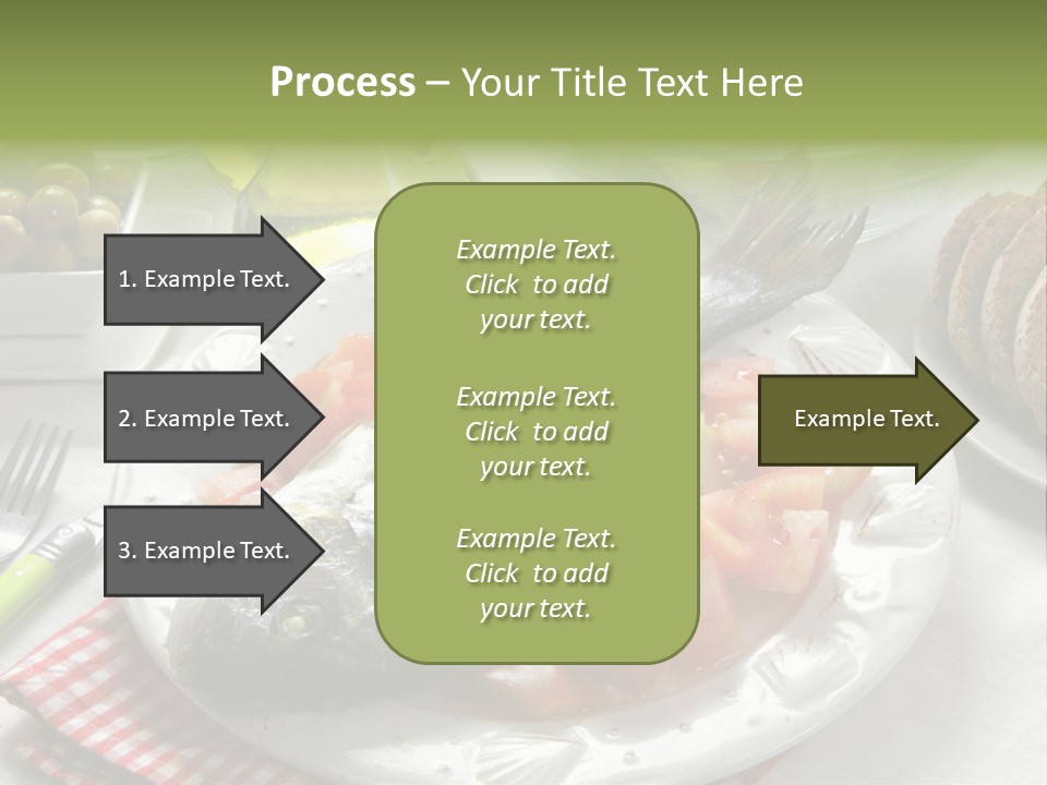 A Fish On A Plate Next To A Salad And Bread PowerPoint Template