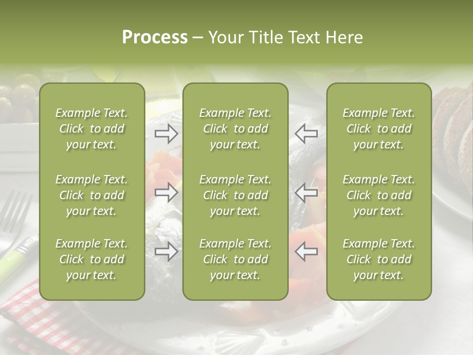 A Fish On A Plate Next To A Salad And Bread PowerPoint Template
