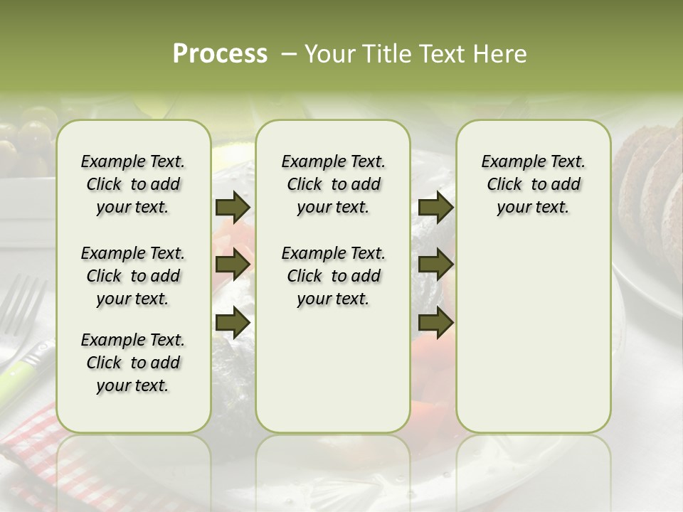 A Fish On A Plate Next To A Salad And Bread PowerPoint Template