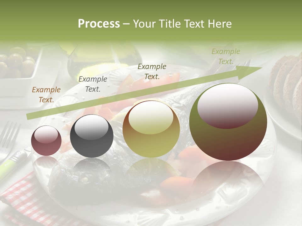 A Fish On A Plate Next To A Salad And Bread PowerPoint Template