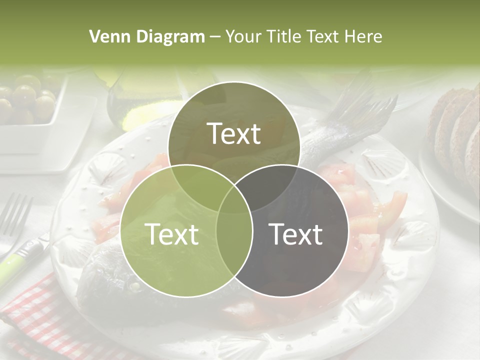 A Fish On A Plate Next To A Salad And Bread PowerPoint Template