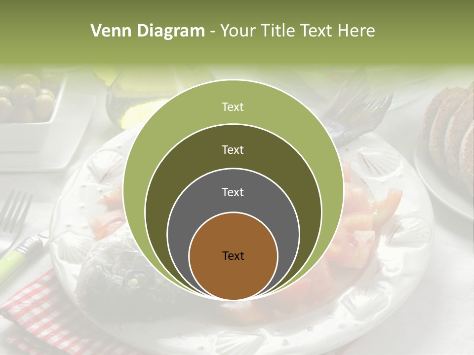 A Fish On A Plate Next To A Salad And Bread PowerPoint Template