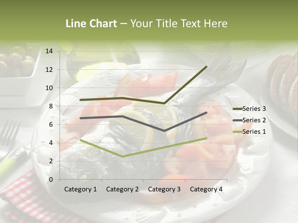A Fish On A Plate Next To A Salad And Bread PowerPoint Template