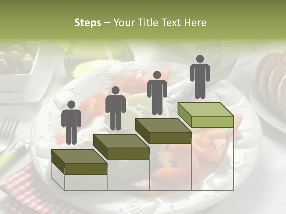 A Fish On A Plate Next To A Salad And Bread PowerPoint Template