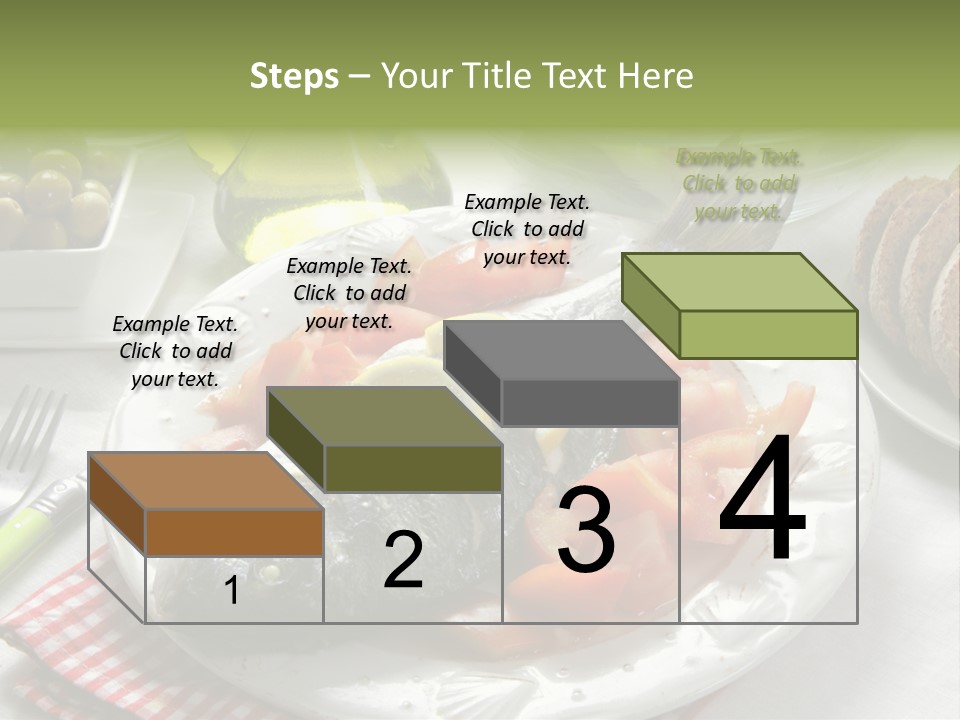 A Fish On A Plate Next To A Salad And Bread PowerPoint Template