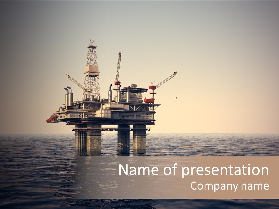 Production Oil Industry Tower PowerPoint Template
