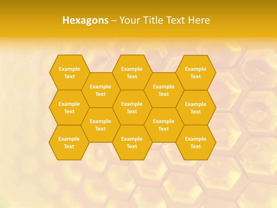 A Yellow Hexagonal Background With The Words Name Of Presentation PowerPoint Template