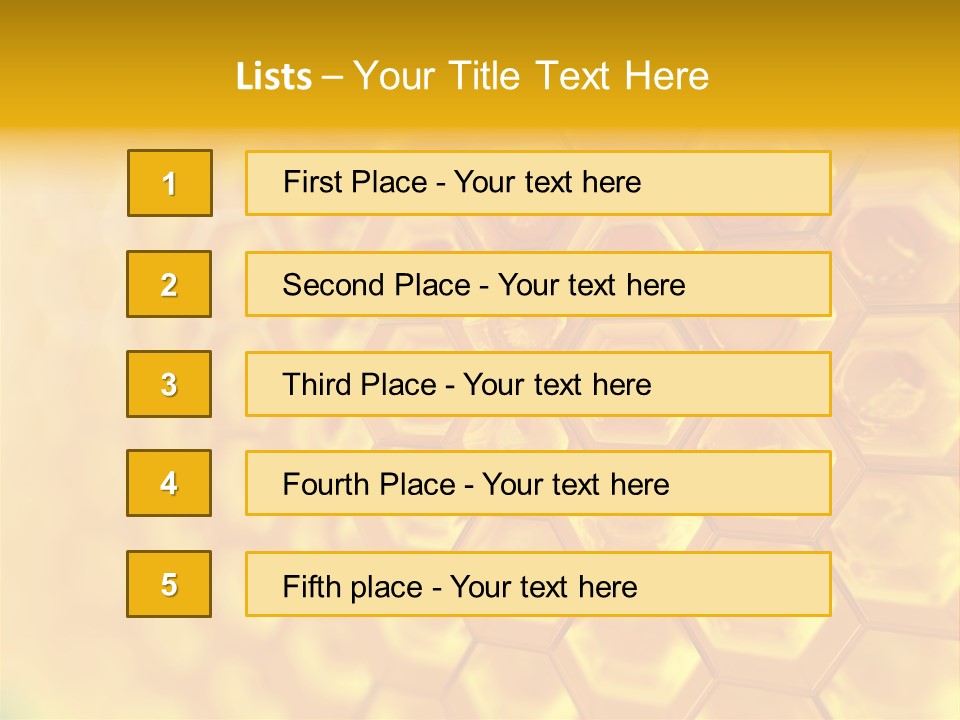 A Yellow Hexagonal Background With The Words Name Of Presentation PowerPoint Template