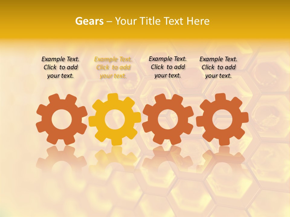 A Yellow Hexagonal Background With The Words Name Of Presentation PowerPoint Template