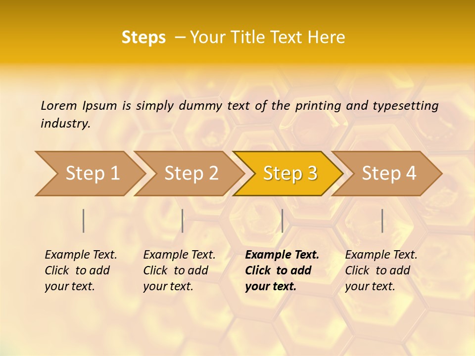 A Yellow Hexagonal Background With The Words Name Of Presentation PowerPoint Template