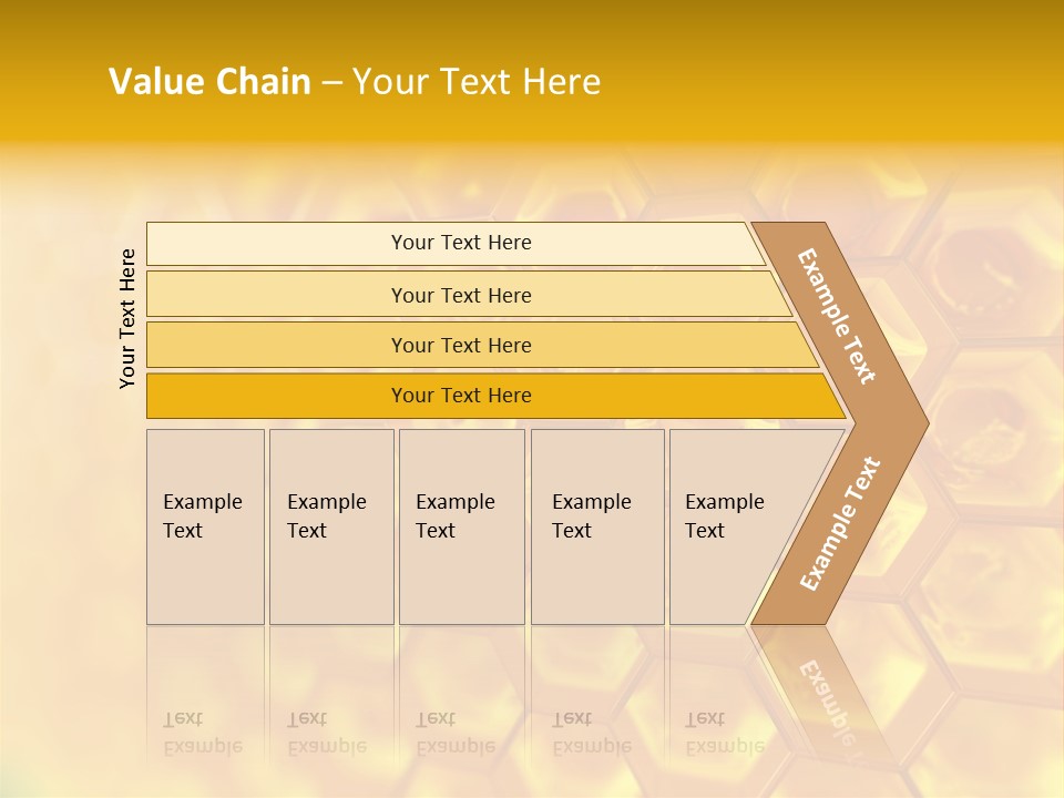 A Yellow Hexagonal Background With The Words Name Of Presentation PowerPoint Template