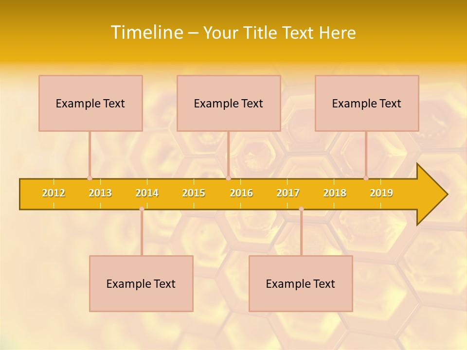 A Yellow Hexagonal Background With The Words Name Of Presentation PowerPoint Template