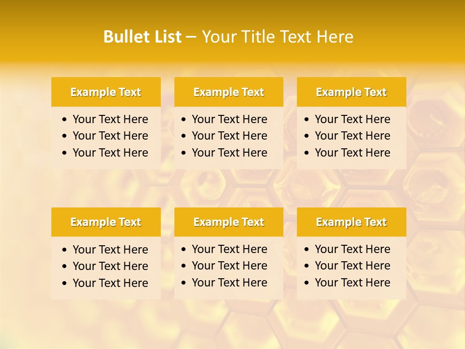 A Yellow Hexagonal Background With The Words Name Of Presentation PowerPoint Template