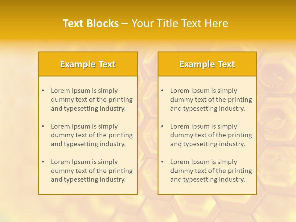 A Yellow Hexagonal Background With The Words Name Of Presentation PowerPoint Template