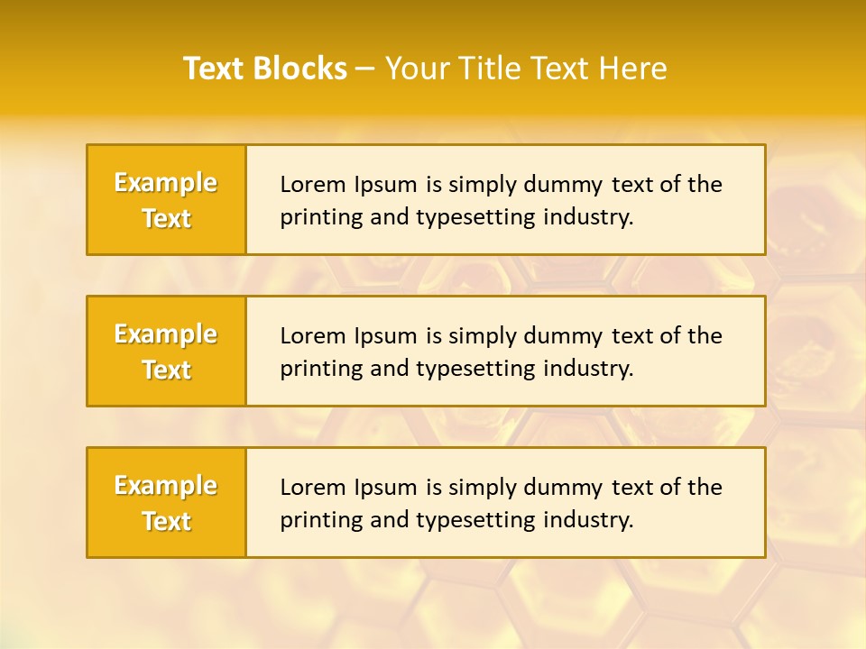 A Yellow Hexagonal Background With The Words Name Of Presentation PowerPoint Template