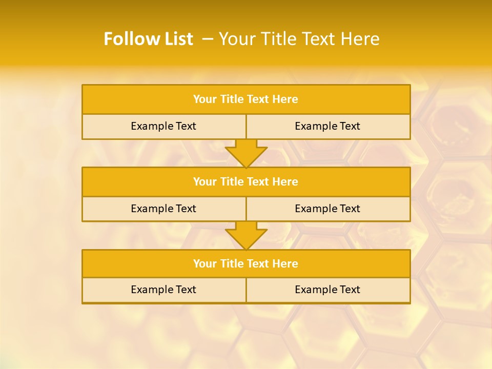 A Yellow Hexagonal Background With The Words Name Of Presentation PowerPoint Template