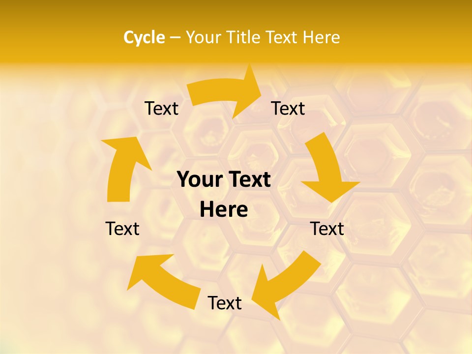 A Yellow Hexagonal Background With The Words Name Of Presentation PowerPoint Template