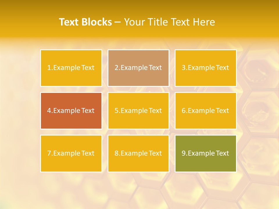 A Yellow Hexagonal Background With The Words Name Of Presentation PowerPoint Template