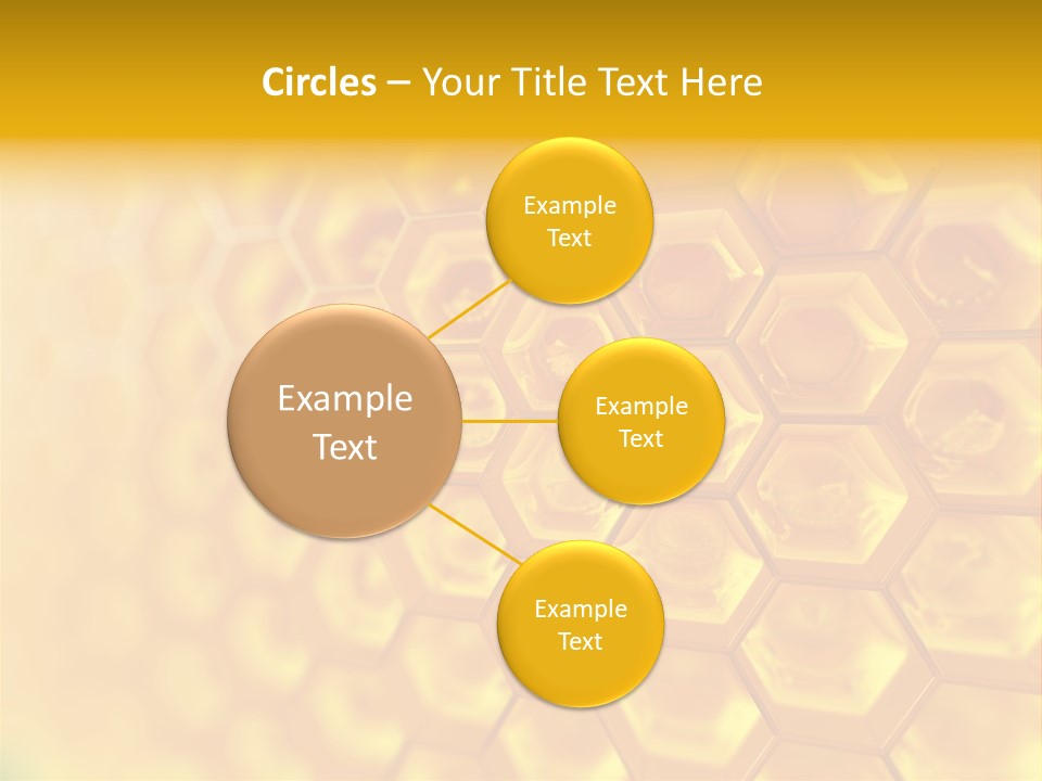 A Yellow Hexagonal Background With The Words Name Of Presentation PowerPoint Template