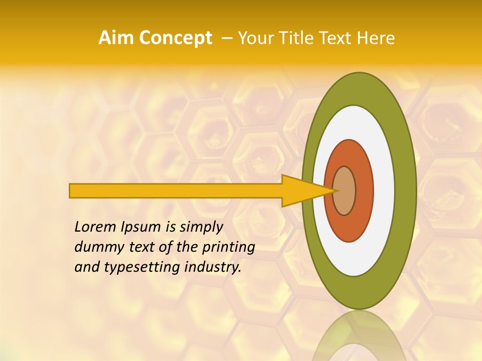 A Yellow Hexagonal Background With The Words Name Of Presentation PowerPoint Template