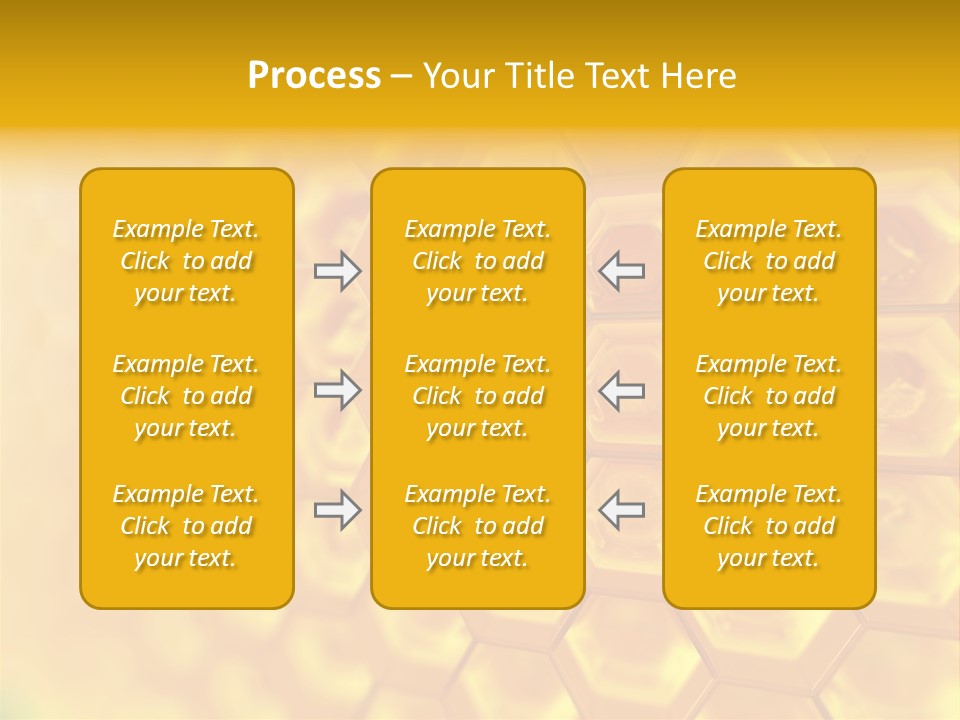 A Yellow Hexagonal Background With The Words Name Of Presentation PowerPoint Template