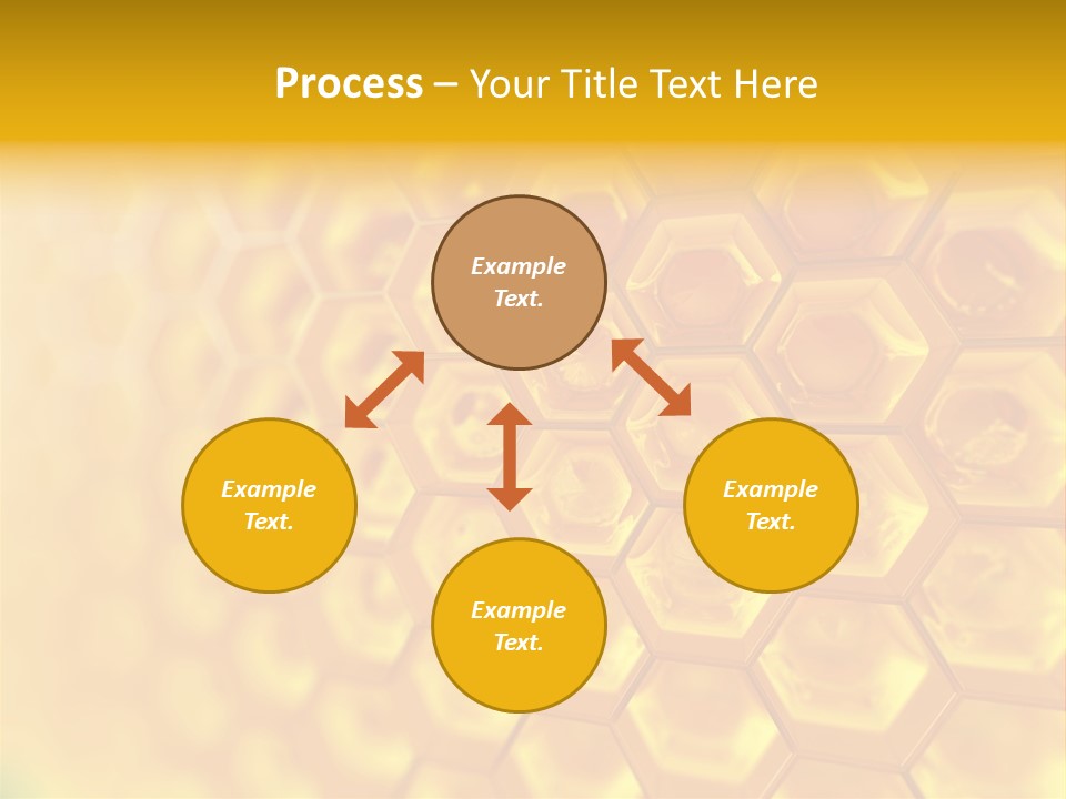 A Yellow Hexagonal Background With The Words Name Of Presentation PowerPoint Template
