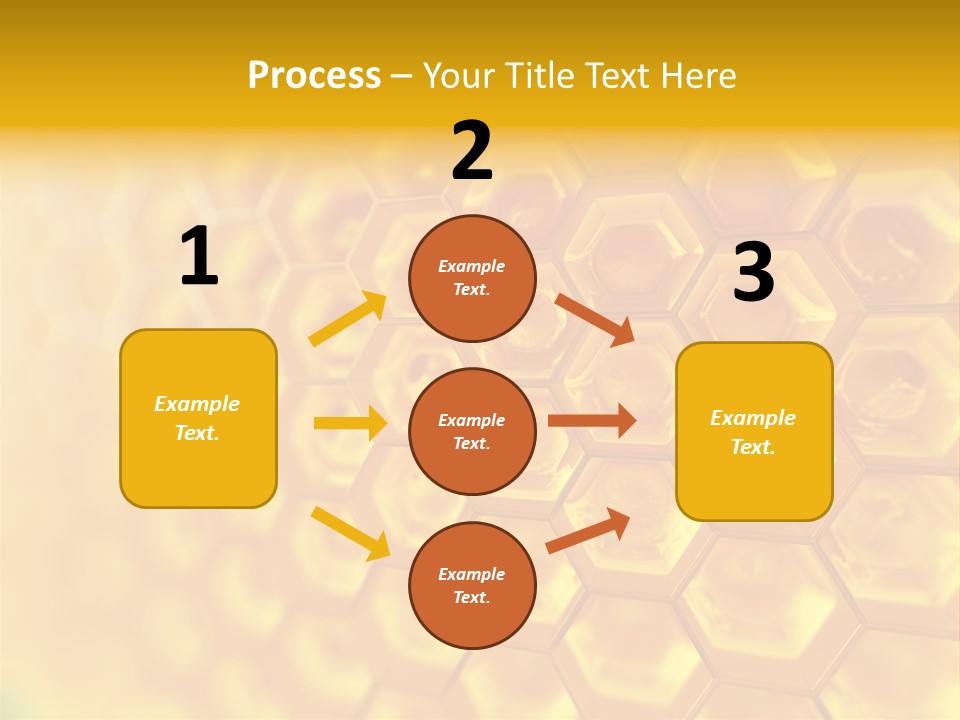 A Yellow Hexagonal Background With The Words Name Of Presentation PowerPoint Template