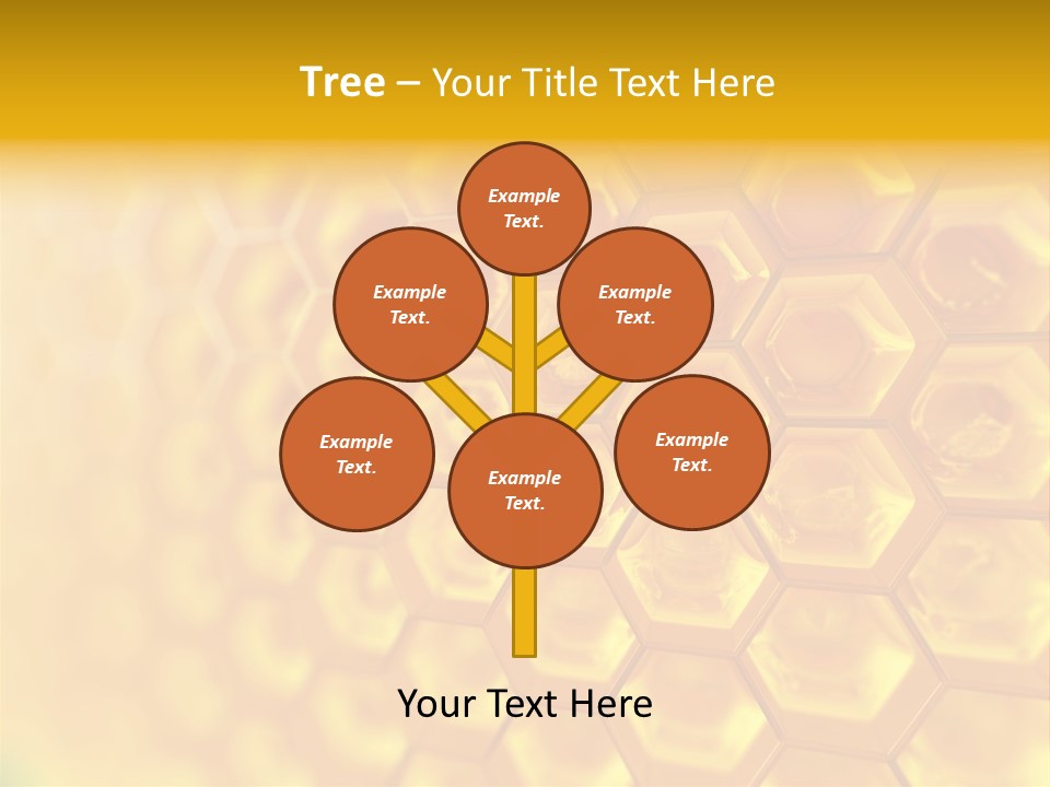A Yellow Hexagonal Background With The Words Name Of Presentation PowerPoint Template