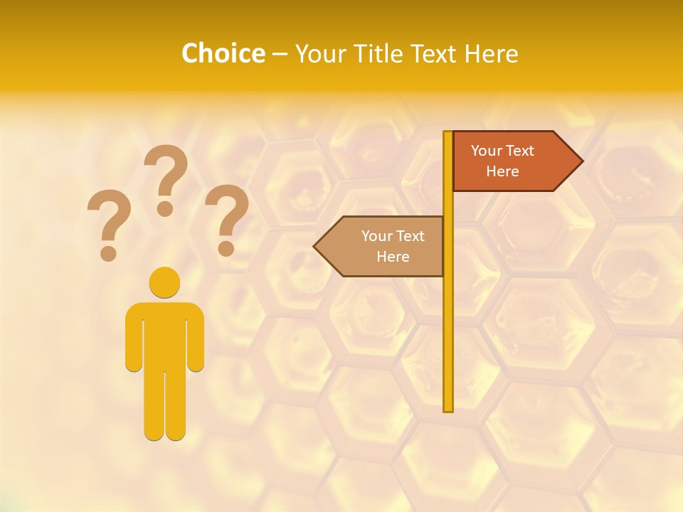 A Yellow Hexagonal Background With The Words Name Of Presentation PowerPoint Template