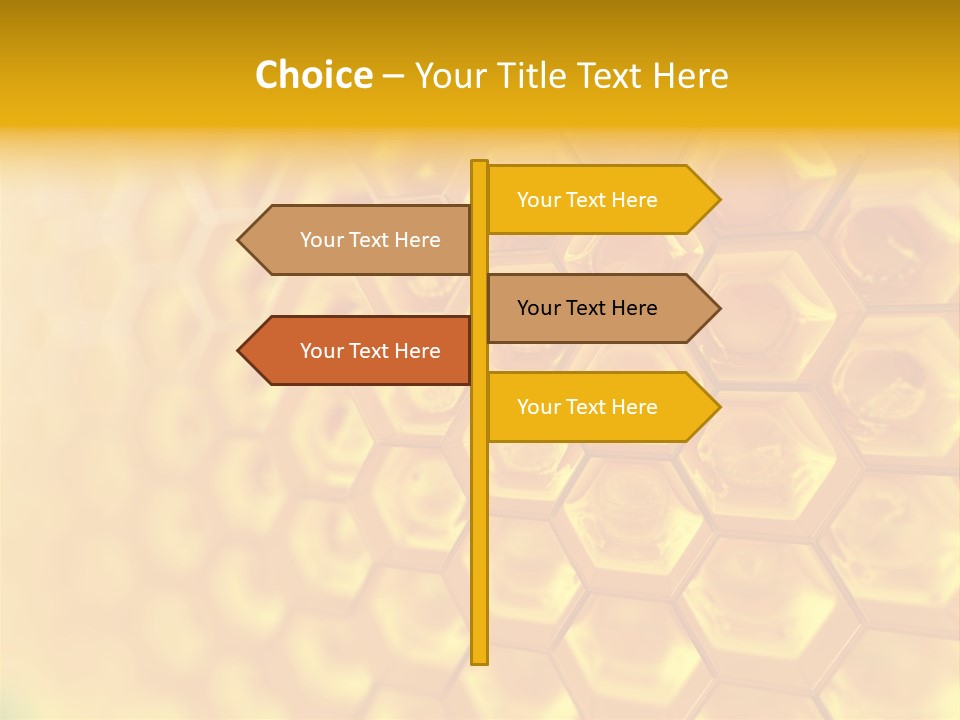 A Yellow Hexagonal Background With The Words Name Of Presentation PowerPoint Template