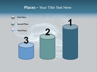 A Glowing Blue Brain On A Black Background PowerPoint Template