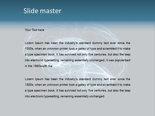 A Glowing Blue Brain On A Black Background PowerPoint Template