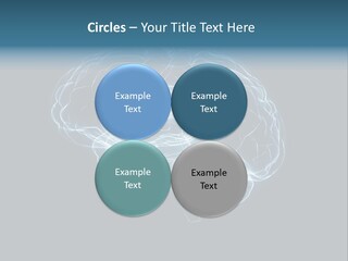A Glowing Blue Brain On A Black Background PowerPoint Template