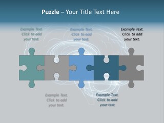 A Glowing Blue Brain On A Black Background PowerPoint Template