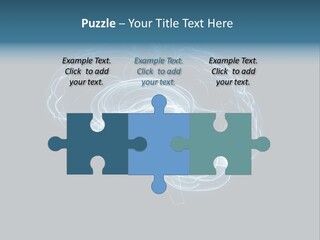 A Glowing Blue Brain On A Black Background PowerPoint Template