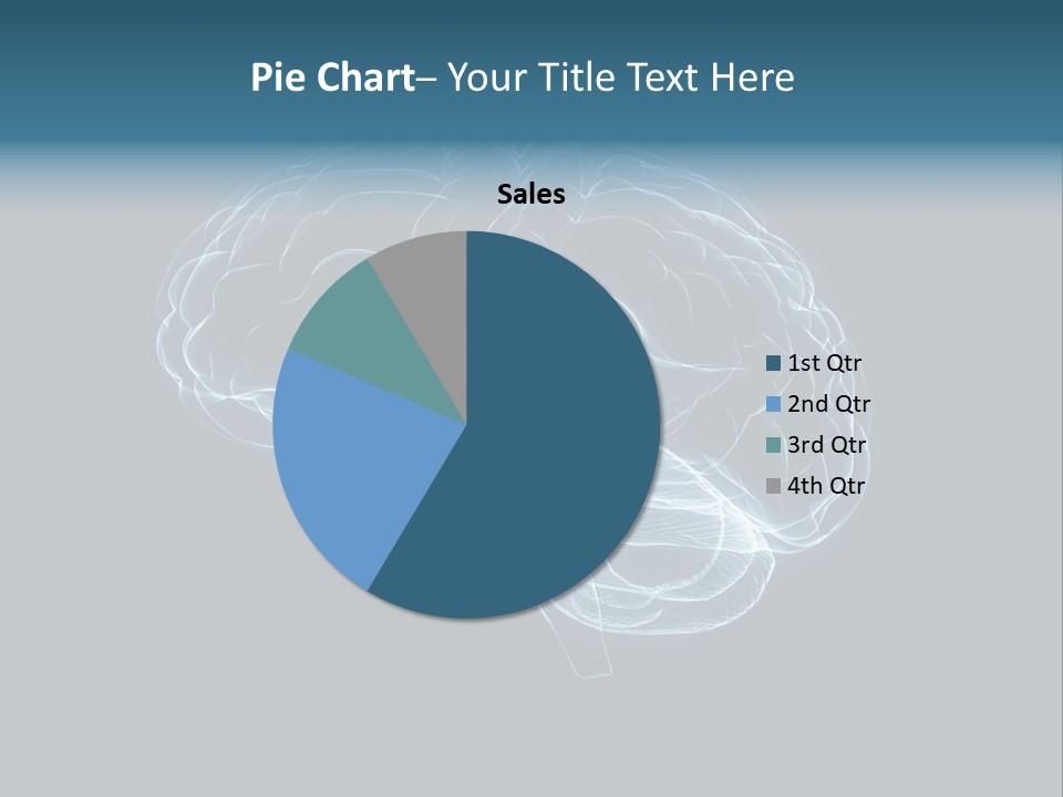 A Glowing Blue Brain On A Black Background PowerPoint Template