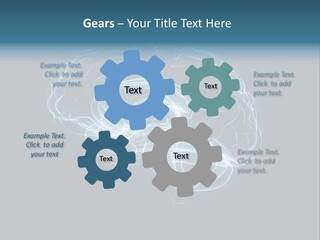 A Glowing Blue Brain On A Black Background PowerPoint Template